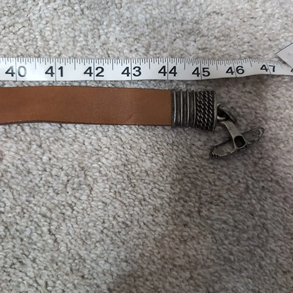 Brown Leather Belt With Toggle Clasp Vintage